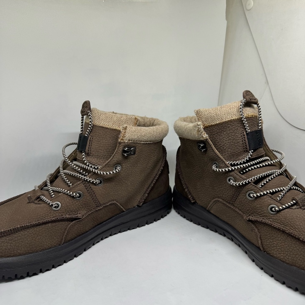 Hey Dude Mens Leather Bradley Boots Brown Color Size 8 - Picture 4 of 11